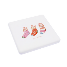 收納王妃 方形小清新硬式珪藻土杯墊 6入, 晚安兔子, 6個