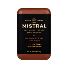 Mistral 桃花心木蘭姆酒 沐浴皂｜男士香氛皂 深層清潔 保濕, 250g, 1個