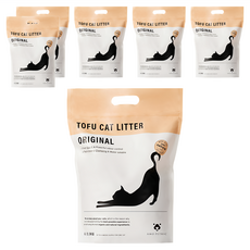 AMO PETRIC 愛摸 天然大豆纖維貓砂 6L, 天然豆香味, 強力凝結, 2mm顆粒, 2.5kg, 6袋