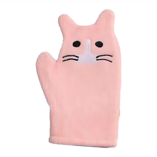 JAR嚴選 兒童加厚雙層小貓造型搓澡神器-加厚設計 親膚材質 寶寶沐浴必備, 粉色, 1組