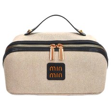 MIN MIN 帆布化妝收納包 - 韓國版, 寬25cm 高13cm 厚13cm, 高冷黑, 1個