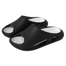 bebehome 鏤空減震舒壓運動拖鞋 魚口 厚底, 42~43(270mm), 黑白色