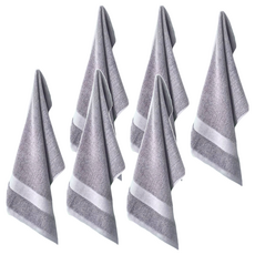 純棉毛巾 銀河灰 74 x 34cm 柔軟吸水 親膚舒適, 6條