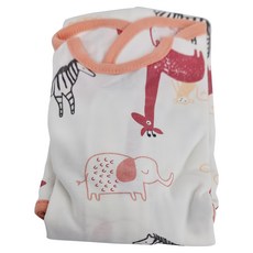 OhBabyLying 春秋薄款開釦袖成長包巾 - 粉動物園 XS號 100%棉