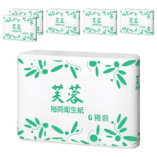 芙蓉 捲筒衛生紙 100%原生紙漿 規格: 10.0公分x11.0公分 數量: 270張(CNS許可差±5%), 10cm, 6捲, 6袋