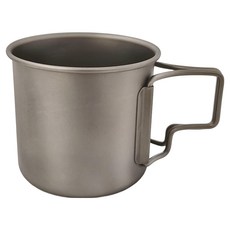 純鈦摺疊手把馬克水杯, 灰色, 1個