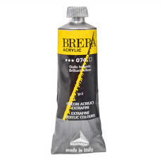 MaIMeRI 美利 BRERA 超細緻壓克力顏料 S2 074BRILLIANT YELLOW 鮮豔黃 M0806074, 60ml, 1條