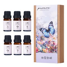 PURARE 天然植物萃取放鬆舒眠單方精油6入組, 1組, 60ml, 薰衣草/佛手柑/橙花/洋甘菊/甜橙/依蘭