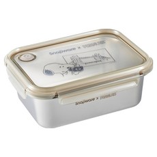 Corelle Brands 康寧餐具 Snapware SNOOPY 復刻黑白 不鏽鋼保鮮盒 1250ml, 1個, 單件
