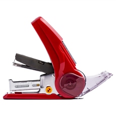 MAX 美克司 釘書機, Good Design設計大獎, 省力設計, 附透明收藏匣, 紅色, 1個