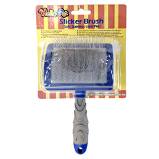 HELLO PET 哈囉佩特 不鏽鋼軟針針梳 適用於中、大型寵物 去除毛髮上層及底層脫落的毛髮及雜物, 藍色, 1支