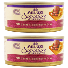 WELLNESS 寵物健康 SS 名廚特選主食罐 貓用, 鮮雞肉泥 + 牛肉泥, 150g, 2罐