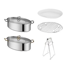 coupang 酷澎 多用雙耳不鏽鋼蒸魚鍋 加寬容量, 39cm, 1組