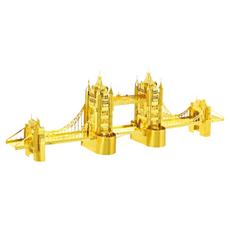 OPUS 東齊金工 3D立體金屬拼圖 DIY建築模型益智玩具, 倫敦塔橋 金色, 1個