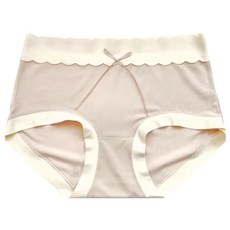 涼感無縫抗菌無痕女內褲, 0.4mm薄, 多色可選, F, 粉膚蝴蝶結