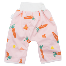 OhBabyLying 兒童款寶寶高腰防水隔尿褲，精緻花色，好搭又好穿！, M號, 胡蘿蔔