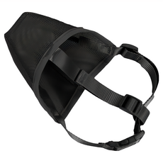 犬用口罩 透氣網眼可調節防咬防叫, 黑色, 1個