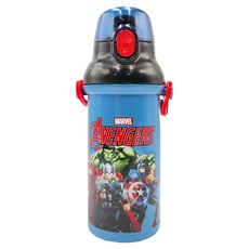 Skater 銀離子彈蓋式水壺 PSB5SANAG, 復仇者聯盟 藍色, 480ml, 1個