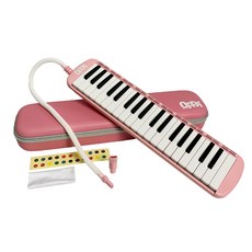 OPPA 奧福樂器 口風琴37鍵 附防撞外殼 + 長短吹管 + 鍵盤貼紙 + 擦拭布 FUN-37 國小適用, 1組, 粉色