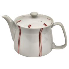 Saikai 西海陶器 陶瓷茶壺, 紅條紋, 400ml, 1個
