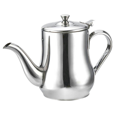 鷹嘴式不鏽鋼水壺茶壺 附濾網 PC防塵蓋 適用電磁爐 用途廣泛, 850ml, 銀色, 1個