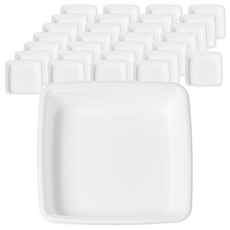 禾啟 38號植纖九吋單格餐盒 23 x 23 x 4.5cm 白色, 50個, 4包