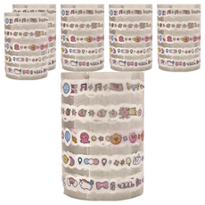 合成紙膠帶 60mm x 2m, 繽紛彩條, 6個