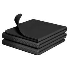 上手家居 折疊瑜珈墊 附收納袋 黑色 輕巧便攜 跳繩墊 健身墊, 37~183 x 37 x 8cm, 1個