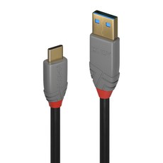 LINDY 林帝 ANTHRA USB3.2 Gen 2 Type-C/公-Type-A/公傳輸線 + PD智能電流晶片, 黑色, 1條, 1m