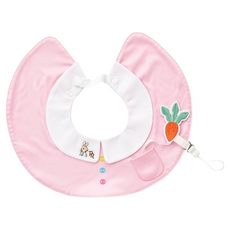 奇哥 比得兔360度奶嘴鏈圍兜, 粉色, 1件, 1入
