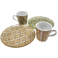 杯盤組 異國系列 日本製, 馬克杯2個 + 大盤2個, 1組, 2個馬克杯 + 2個大盤, 多色