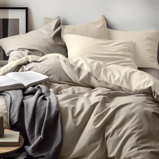 MACARON-P-Y 雙人薄被套, 燕麥拿鐵, 180 × 220cm, 被套