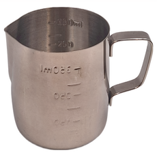 FANCY LIFE 不鏽鋼拉花杯 350ml, 內外雙刻度款, 1個