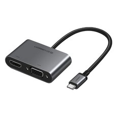 UGREEN 綠聯 Type C轉HDMI + VGA轉換器 支援PD版, 50505, 1個