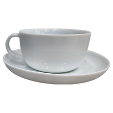 TAIWANGLASS 台灣玻璃 白瓷紅茶杯盤組 Set, 290ml, 白色, 1組