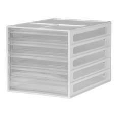 文件管家 A4桌上型資料櫃, 雪白色, 5層