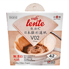 慢拾光 日本錐形濾紙V02 無漂白木漿 適用於V02濾杯 輕鬆享受純粹咖啡, 42枚, 1盒