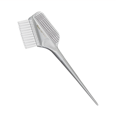 FAWEIO 髮葳鵝 360度尖毛旋轉染髮梳 - 超細毛雙面染髮刷 全長22公分, 1件, 銀白色