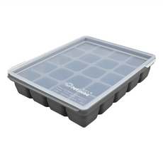 Petinube 矽膠副食品20格分裝盒 灰色, 雙層防漏圈設計, 特殊盒蓋設計, 1個