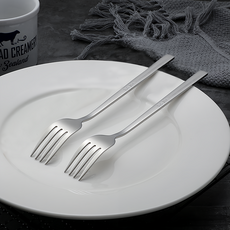 瑞典廚房 歐式典雅方柄304不鏽鋼叉子/西餐叉/水果叉/甜點叉/餐具 21cm, 2支, 銀色