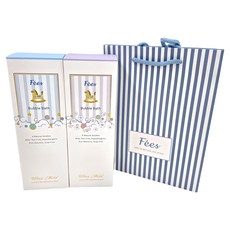 Fees BEBE 嬰兒柔護泡泡露 新生兒組合 附提袋 清新香 600ml + 白麝香 600ml, 1組