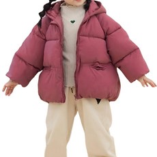 愛北鼻 兒童韓版小熊外套, 100(100~110cm), 磚紅色