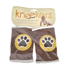 ah goo baby Kneekers 寶寶爬行護膝，超強彈性，包覆性佳，全方位保護，不含雙酚A, 咖色 腳掌, 1組