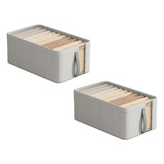 小麥購物 可折疊牛津布網紗鋼架收納盒 L391, 灰色, 2個