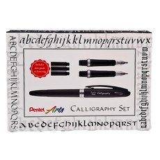 Pentel 飛龍牌 德拉迪書法 藝術鋼筆組，含Lettering迷你指南, 1.4 mm, 1.9 mm, 2.1 mm, TRC1-3N-SET
