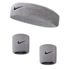NIKE 耐吉 護腕帶髮帶組, 灰色, 1組