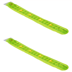 SPIRIT LED亮光手腕帶 LED閃爍 反光彈力環 配有CR2032電池, 黃色, 2條