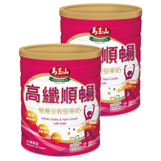 馬玉山 營養全穀堅果奶 高纖順暢配方, 豐富膳食纖維, 無糖無香料, 850g, 1入, 2罐