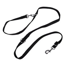 Truly House 寵物高強度1拖2牽引繩, 黑色, 1條