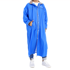 Twin Dragon 雙龍牌 英倫超輕前開式雨衣 一般型, 格紋學院風, 隱藏式雨帽, 高係數安全反光條, 多重防水設計, 寶藍色, 一般型(156~165cm)